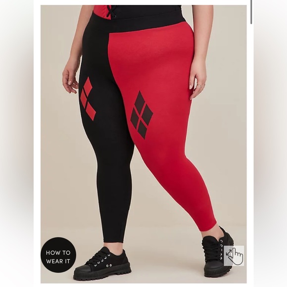Torrid Halloween DC Harley Quinn Foxy Corset Tank & Full Length Legging 1X NWT - Picture 4 of 7